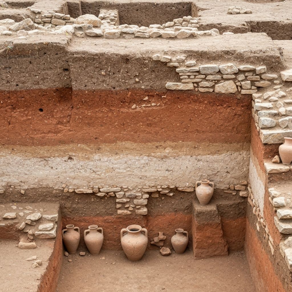 Archaeological excavation layers at Troy